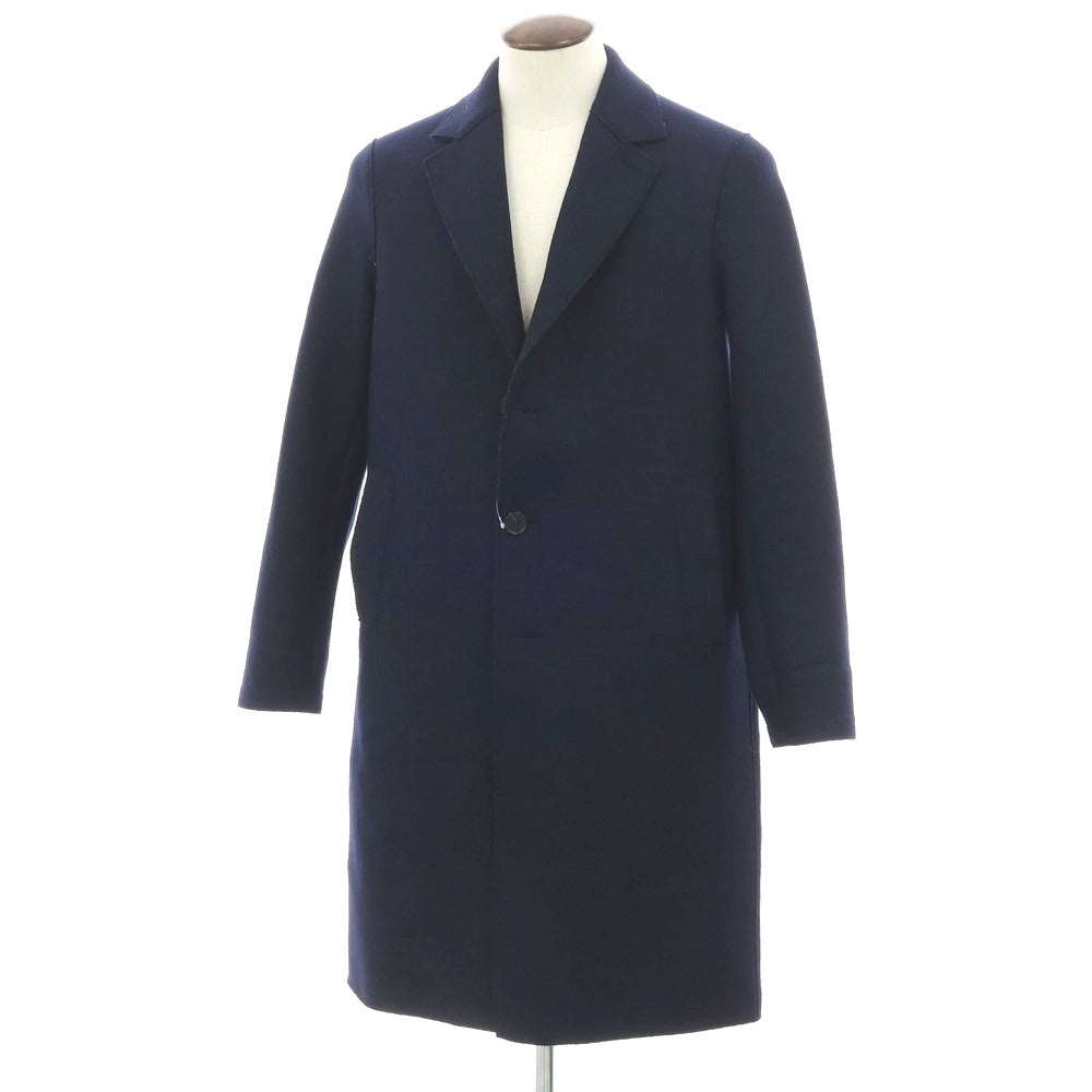 【中古】ハリスワーフロンドン HARRIS WHARF LONDON ウール チェスターフィールドコート ネイビー【 50 】【 状態ランクA 】【 メンズ 】