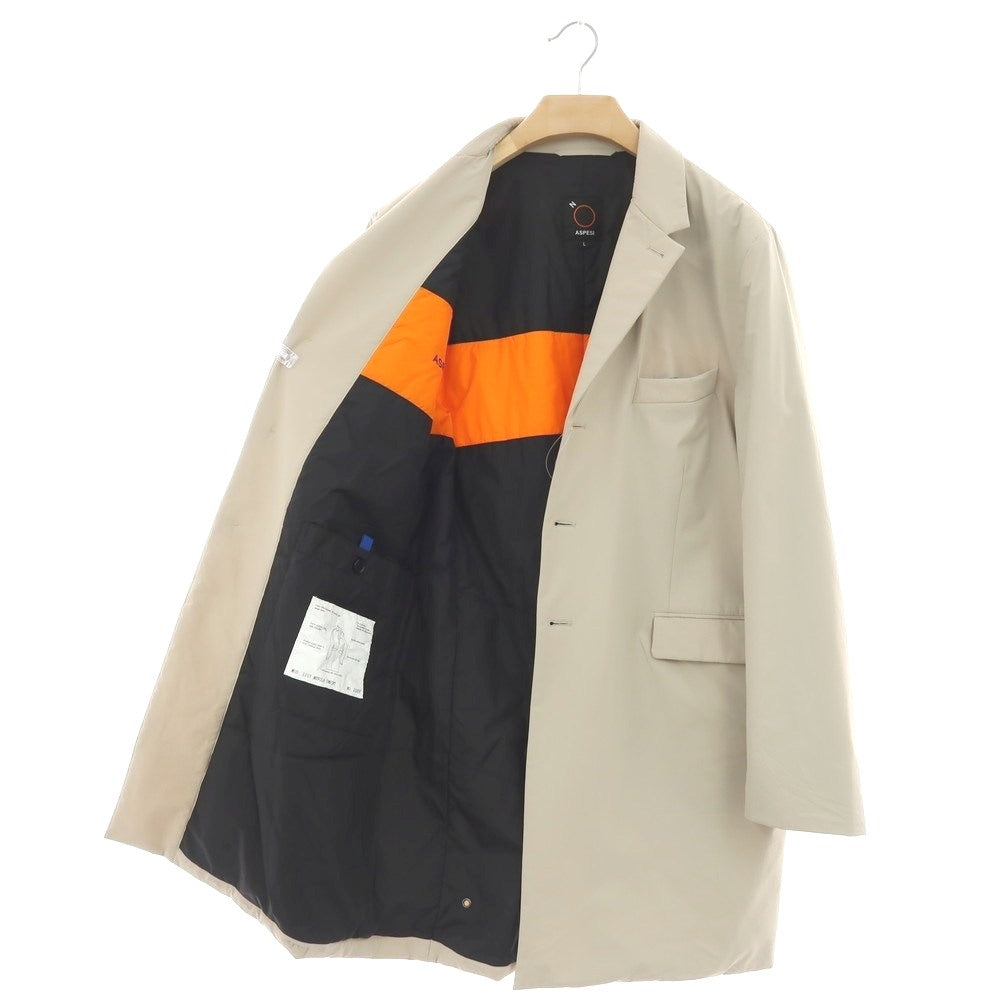 【中古】アスペジ ASPESI NUVOLA COMFORT ナイロンポリウレタン 中綿入り チェスターフィールドコート ベージュ【サイズL】【 状態ランクC 】【 メンズ 】[BPD]