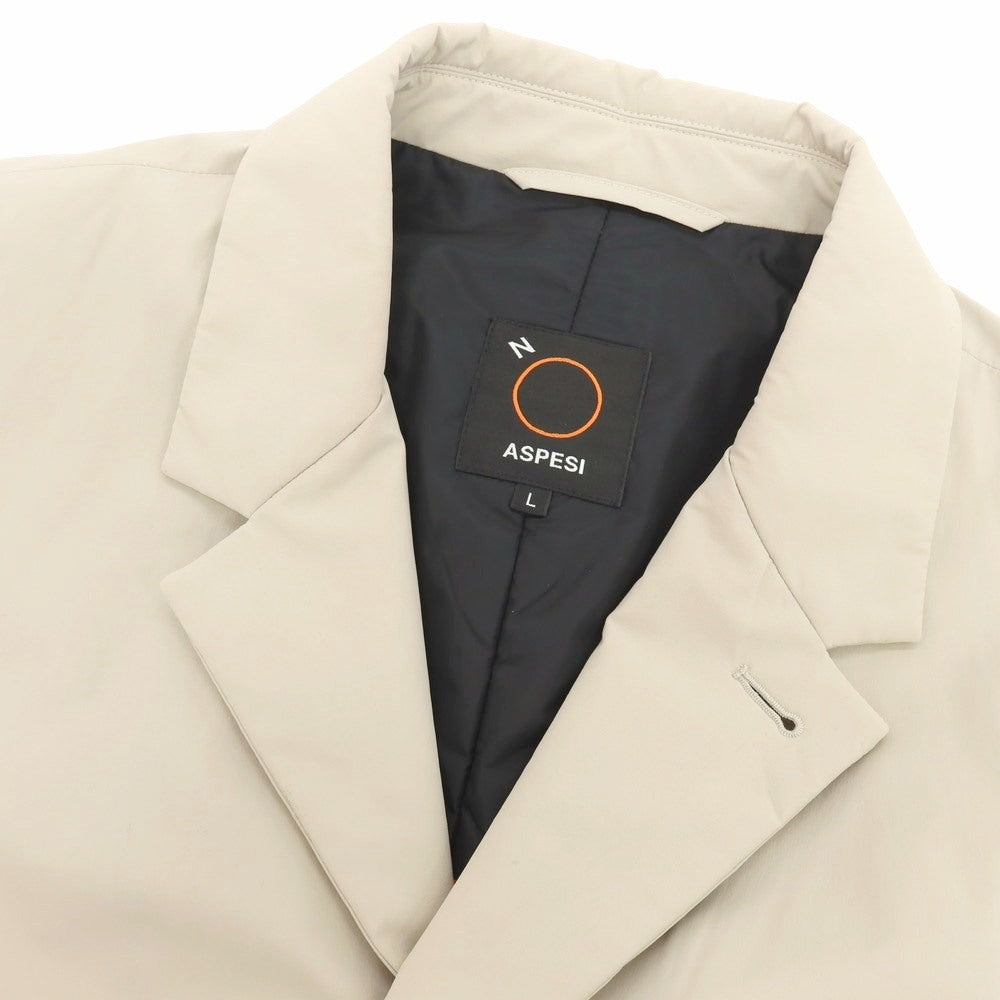 【中古】アスペジ ASPESI NUVOLA COMFORT ナイロンポリウレタン 中綿入り チェスターフィールドコート ベージュ【サイズL】【 状態ランクC 】【 メンズ 】[BPD]