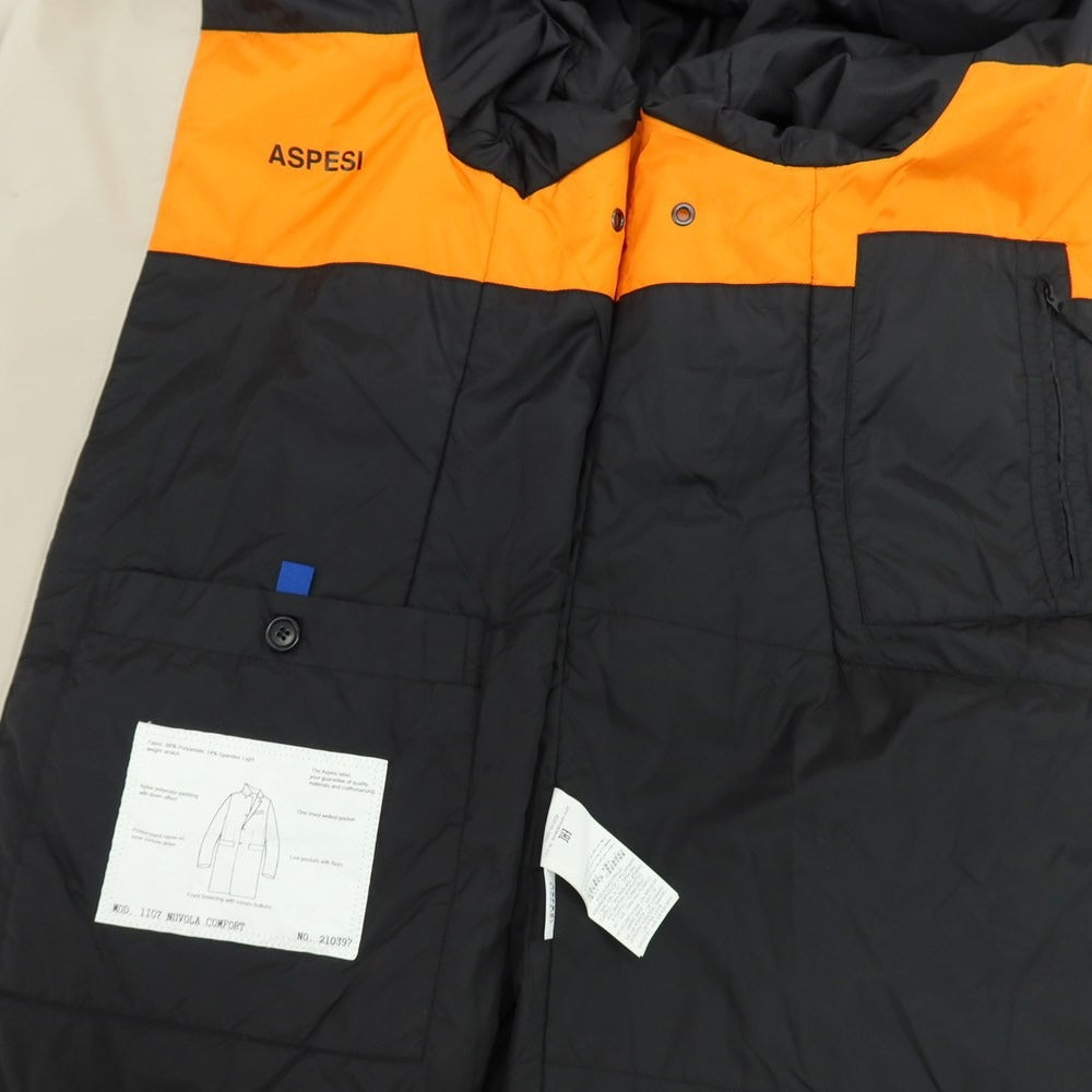【中古】アスペジ ASPESI NUVOLA COMFORT ナイロンポリウレタン 中綿入り チェスターフィールドコート ベージュ【サイズL】【 状態ランクC 】【 メンズ 】[BPD]