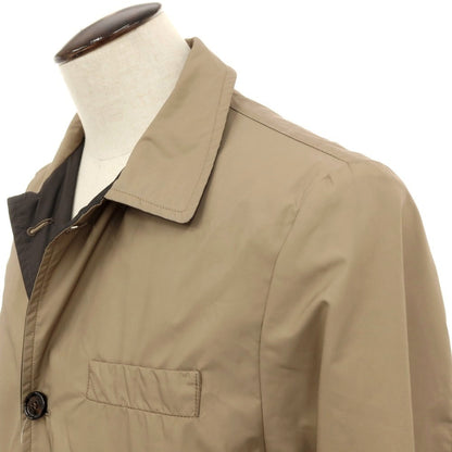 【中古】ムーレー MOORER リバーシブル ポリエステル×ナイロン ステンカラーコート ベージュ【サイズ50】【 状態ランクC 】【 メンズ 】