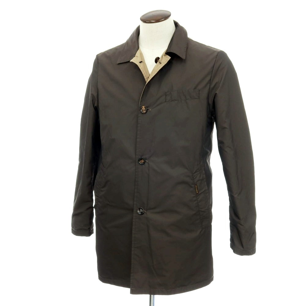 【中古】ムーレー MOORER リバーシブル ポリエステル×ナイロン ステンカラーコート ベージュ【サイズ50】【 状態ランクC 】【 メンズ 】