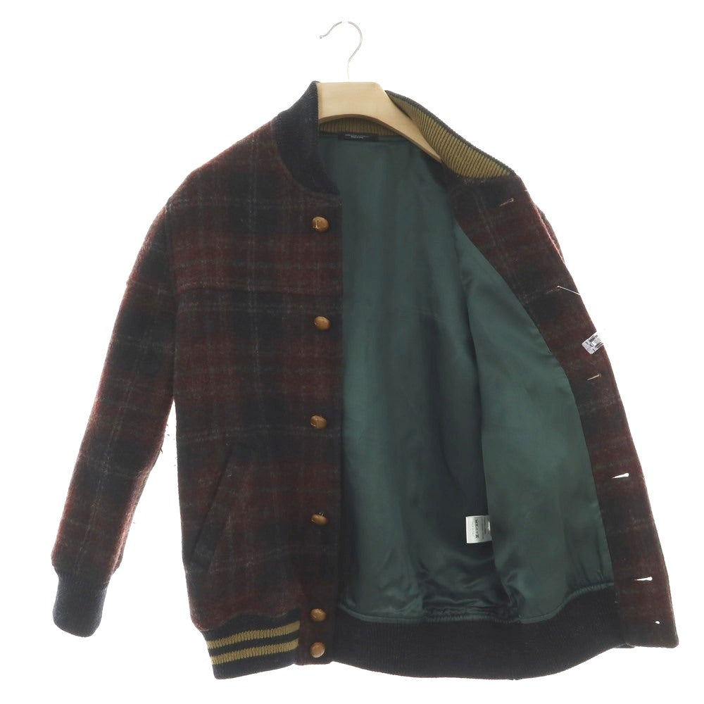 【中古】ロベルトコリーナ ROBERTO COLLINA ウール チェック スタジャン ワインレッド【 52 】【 状態ランクC 】【 メンズ 】