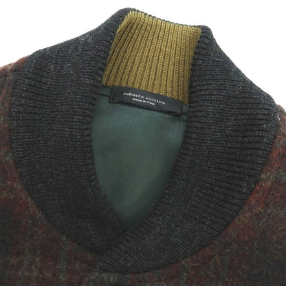 【中古】ロベルトコリーナ ROBERTO COLLINA ウール チェック スタジャン ワインレッド【 52 】【 状態ランクC 】【 メンズ 】