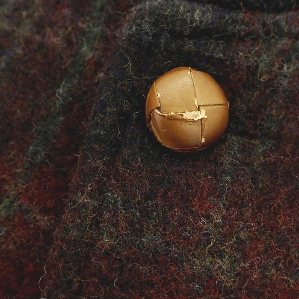 【中古】ロベルトコリーナ ROBERTO COLLINA ウール チェック スタジャン ワインレッド【 52 】【 状態ランクC 】【 メンズ 】