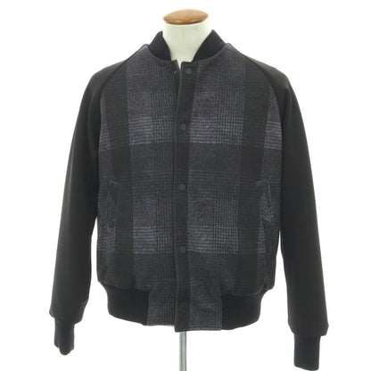 【中古】メッサジェリエ MESSAGERIE ストレッチ ポリエステル チェック スタジャン ブラック【 48 】【 状態ランクC 】【 メンズ 】