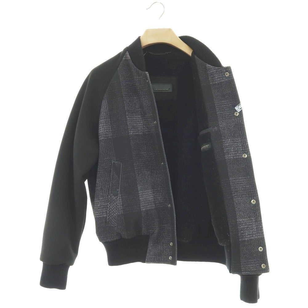 【中古】メッサジェリエ MESSAGERIE ストレッチ ポリエステル チェック スタジャン ブラック【 48 】【 状態ランクC 】【 メンズ 】