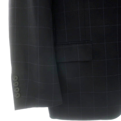 【中古】バーニーズニューヨーク BARNEYS NEWYORK ウール チェック 2つボタンスーツ ブラック【 50 】【 状態ランクC 】【 メンズ 】