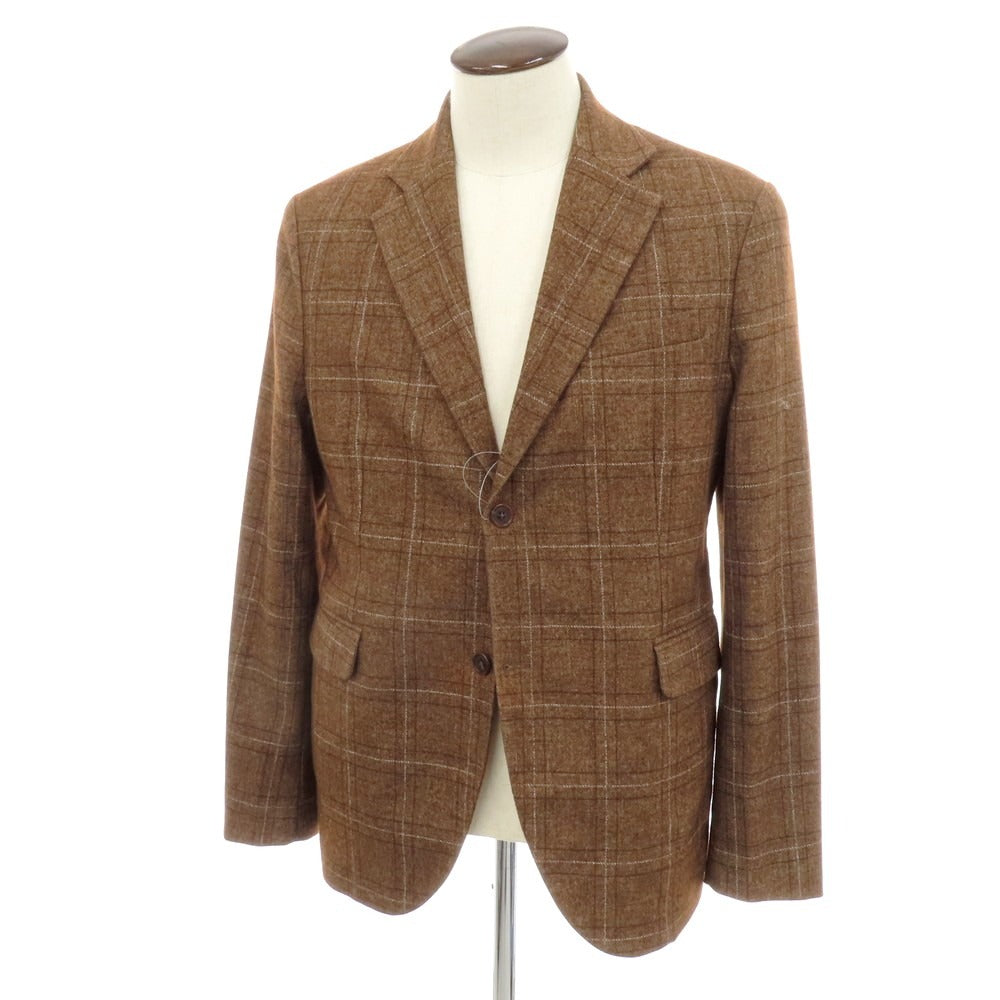 【中古】チルコロ1901 CIRCOLO 1901 ウールポリエステル チェック テーラードジャケット ブラウン【 50 】【 状態ランクB 】【 メンズ 】