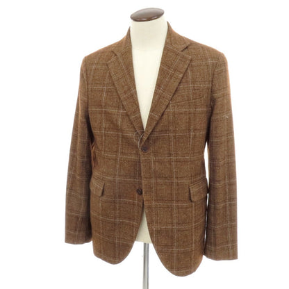 【中古】チルコロ1901 CIRCOLO 1901 ウールポリエステル チェック テーラードジャケット ブラウン【 50 】【 状態ランクB 】【 メンズ 】