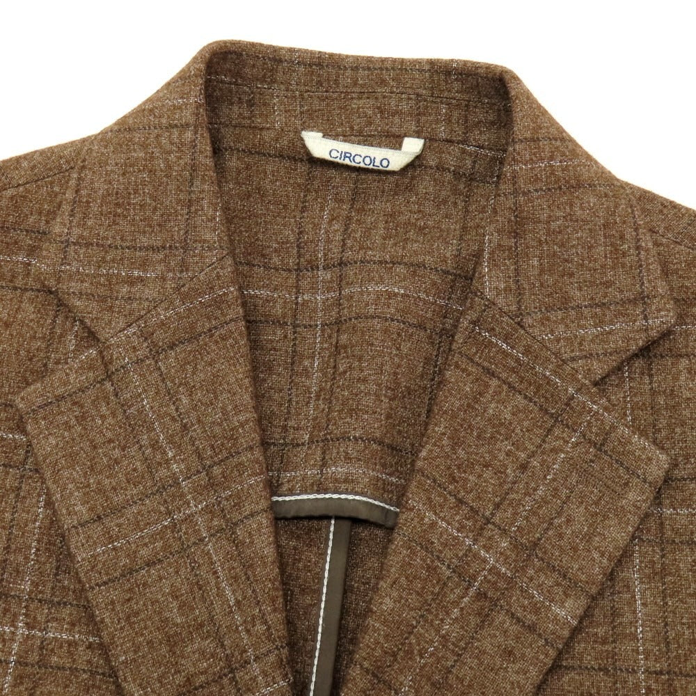 【中古】チルコロ1901 CIRCOLO 1901 ウールポリエステル チェック テーラードジャケット ブラウン【 50 】【 状態ランクB 】【 メンズ 】