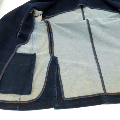 【中古】チルコロ1901 CIRCOLO 1901 スウェットコットン チェック カジュアルジャケット ネイビー【 50 】【 状態ランクD 】【 メンズ 】