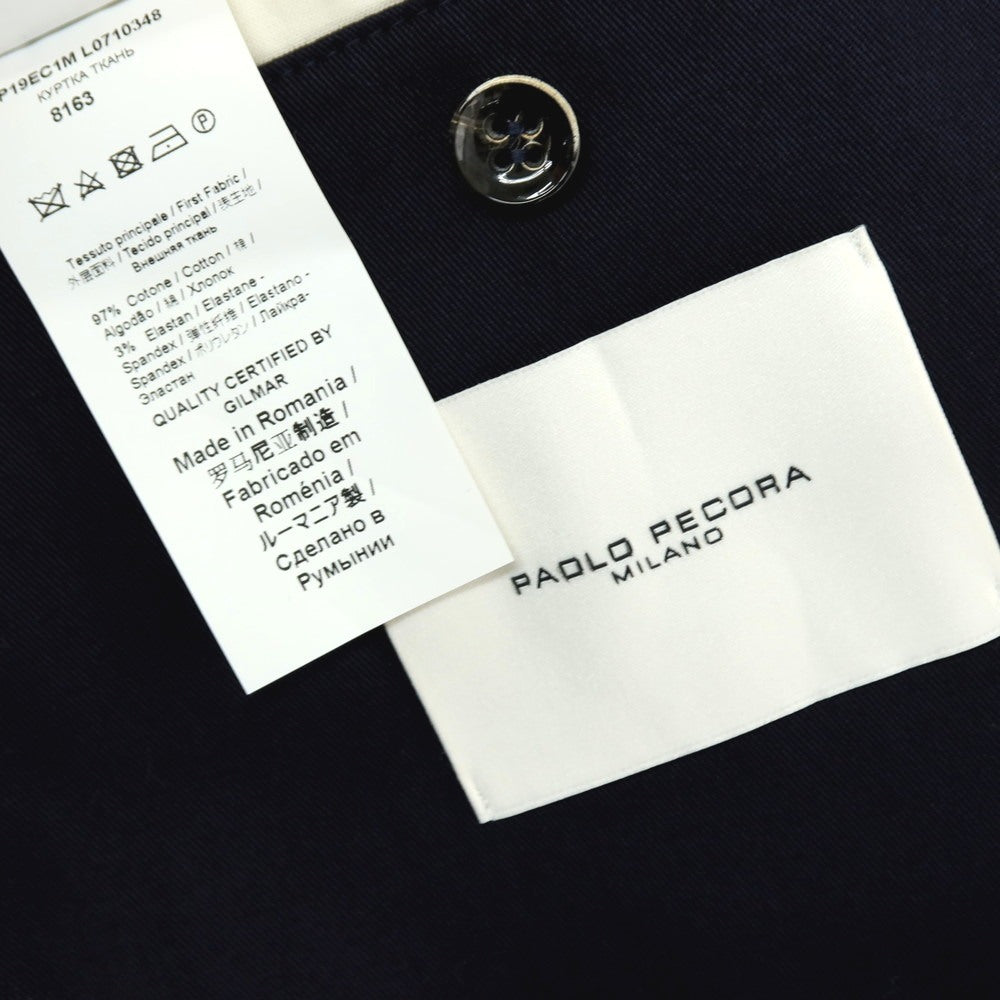 【中古】パオロ ペコラ PAOLO PECORA ストレッチ コットン 2B カジュアルジャケット ネイビー【 サイズ50 】【 状態ランクC 】【 メンズ 】 [CPD]