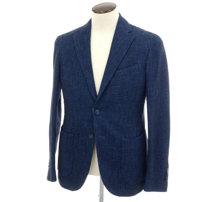 【中古】エルビーエム1911 L.B.M.1911 コットンウールナイロン ハウンドトゥース 2B カジュアルジャケット ネイビー【サイズ50】【 状態ランクB 】【 メンズ 】