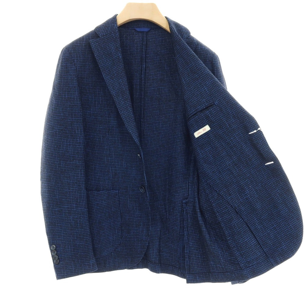 【中古】エルビーエム1911 L.B.M.1911 コットンウールナイロン ハウンドトゥース 2B カジュアルジャケット ネイビー【サイズ50】【 状態ランクB 】【 メンズ 】