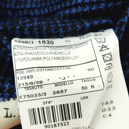 【中古】エルビーエム1911 L.B.M.1911 コットンウールナイロン ハウンドトゥース 2B カジュアルジャケット ネイビー【サイズ50】【 状態ランクB 】【 メンズ 】