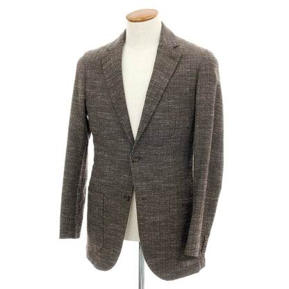 【中古】イレブンティ eleventy ウールコットンリネン ヘリンボーン 2B カジュアルジャケット ダークブラウン【サイズ50】【 状態ランクB 】【 メンズ 】