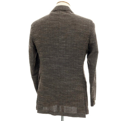 【中古】イレブンティ eleventy ウールコットンリネン ヘリンボーン 2B カジュアルジャケット ダークブラウン【サイズ50】【 状態ランクB 】【 メンズ 】