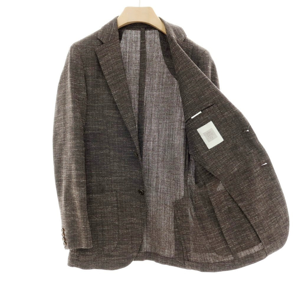 【中古】イレブンティ eleventy ウールコットンリネン ヘリンボーン 2B カジュアルジャケット ダークブラウン【サイズ50】【 状態ランクB 】【 メンズ 】