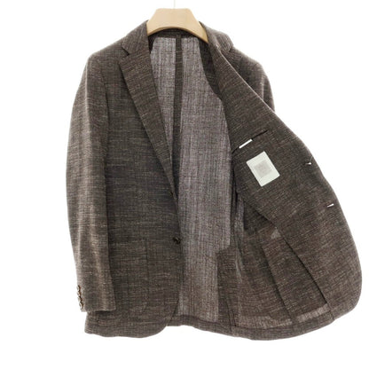 【中古】イレブンティ eleventy ウールコットンリネン ヘリンボーン 2B カジュアルジャケット ダークブラウン【サイズ50】【 状態ランクB 】【 メンズ 】