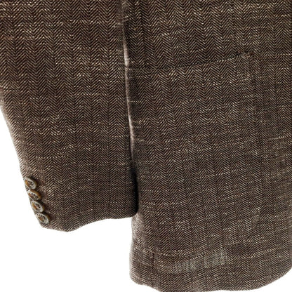 【中古】イレブンティ eleventy ウールコットンリネン ヘリンボーン 2B カジュアルジャケット ダークブラウン【サイズ50】【 状態ランクB 】【 メンズ 】