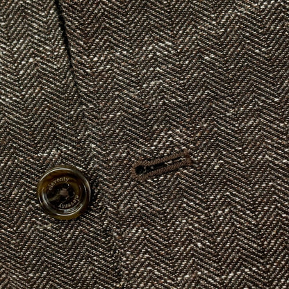 【中古】イレブンティ eleventy ウールコットンリネン ヘリンボーン 2B カジュアルジャケット ダークブラウン【サイズ50】【 状態ランクB 】【 メンズ 】