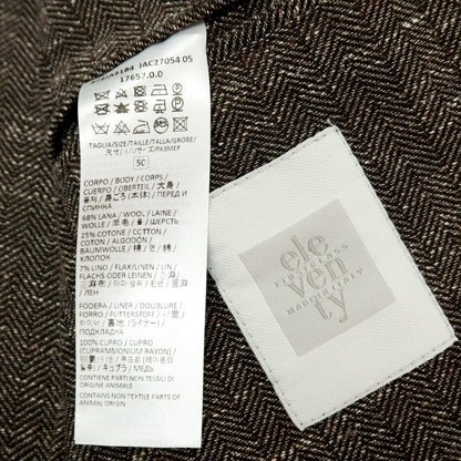【中古】イレブンティ eleventy ウールコットンリネン ヘリンボーン 2B カジュアルジャケット ダークブラウン【サイズ50】【 状態ランクB 】【 メンズ 】