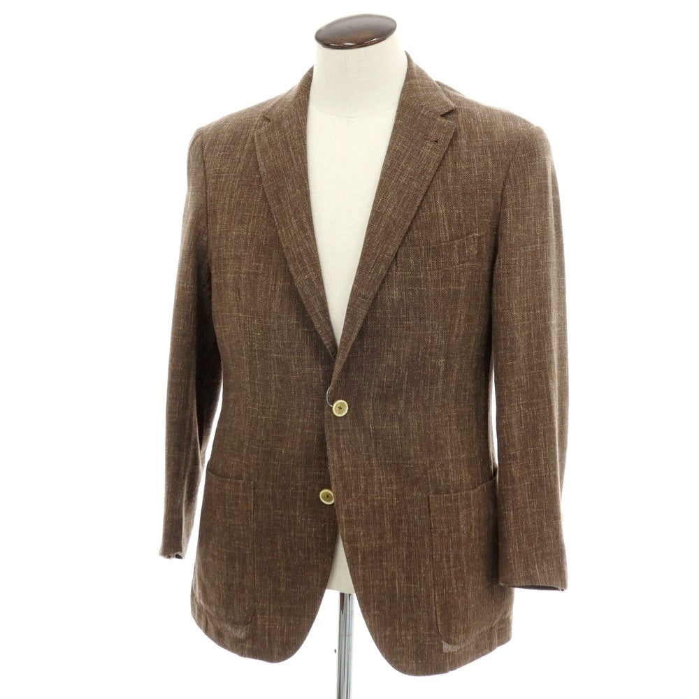 【中古】イレブンティ eleventy ウールコットンリネン 2B カジュアルジャケット ブラウン【サイズ50】【 状態ランクC 】【 メンズ 】