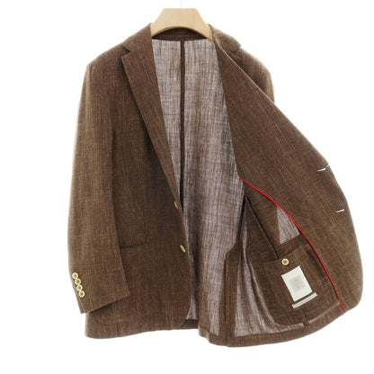 【中古】イレブンティ eleventy ウールコットンリネン 2B カジュアルジャケット ブラウン【サイズ50】【 状態ランクC 】【 メンズ 】