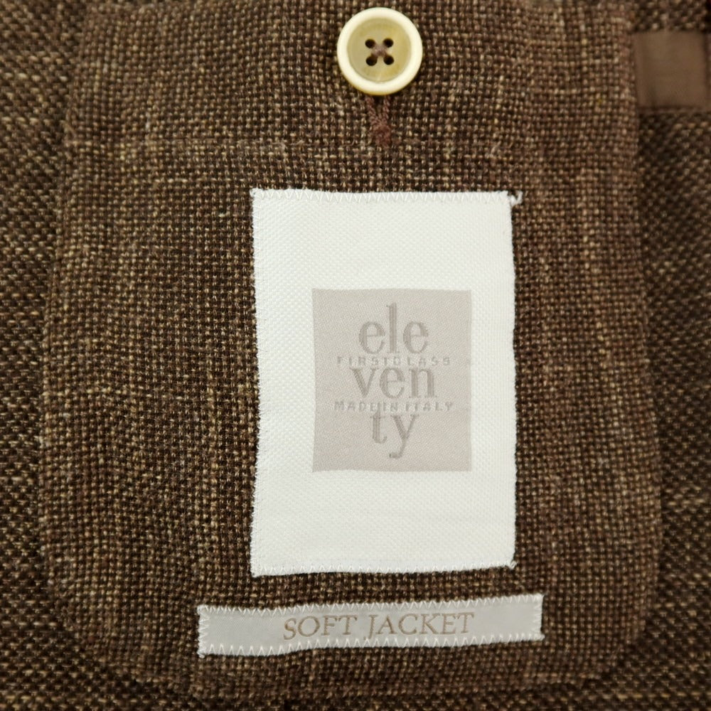 【中古】イレブンティ eleventy ウールコットンリネン 2B カジュアルジャケット ブラウン【サイズ50】【 状態ランクC 】【 メンズ 】