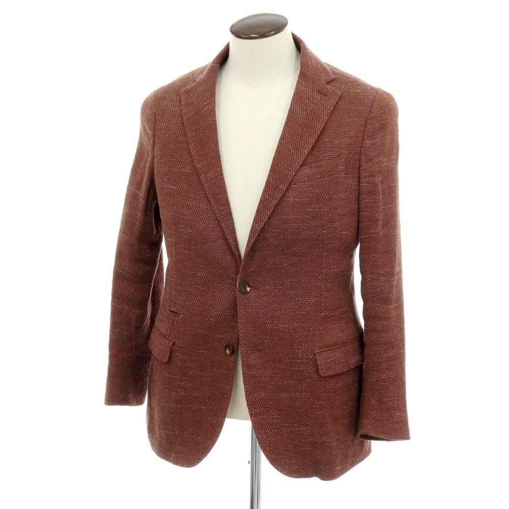 【中古】イレブンティ eleventy リネンコットンポリエステルビスコース 2B テーラードジャケット オレンジブラウン系【サイズ50】【 状態ランクC 】【 メンズ 】