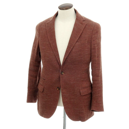 【中古】イレブンティ eleventy リネンコットンポリエステルビスコース 2B テーラードジャケット オレンジブラウン系【サイズ50】【 状態ランクC 】【 メンズ 】