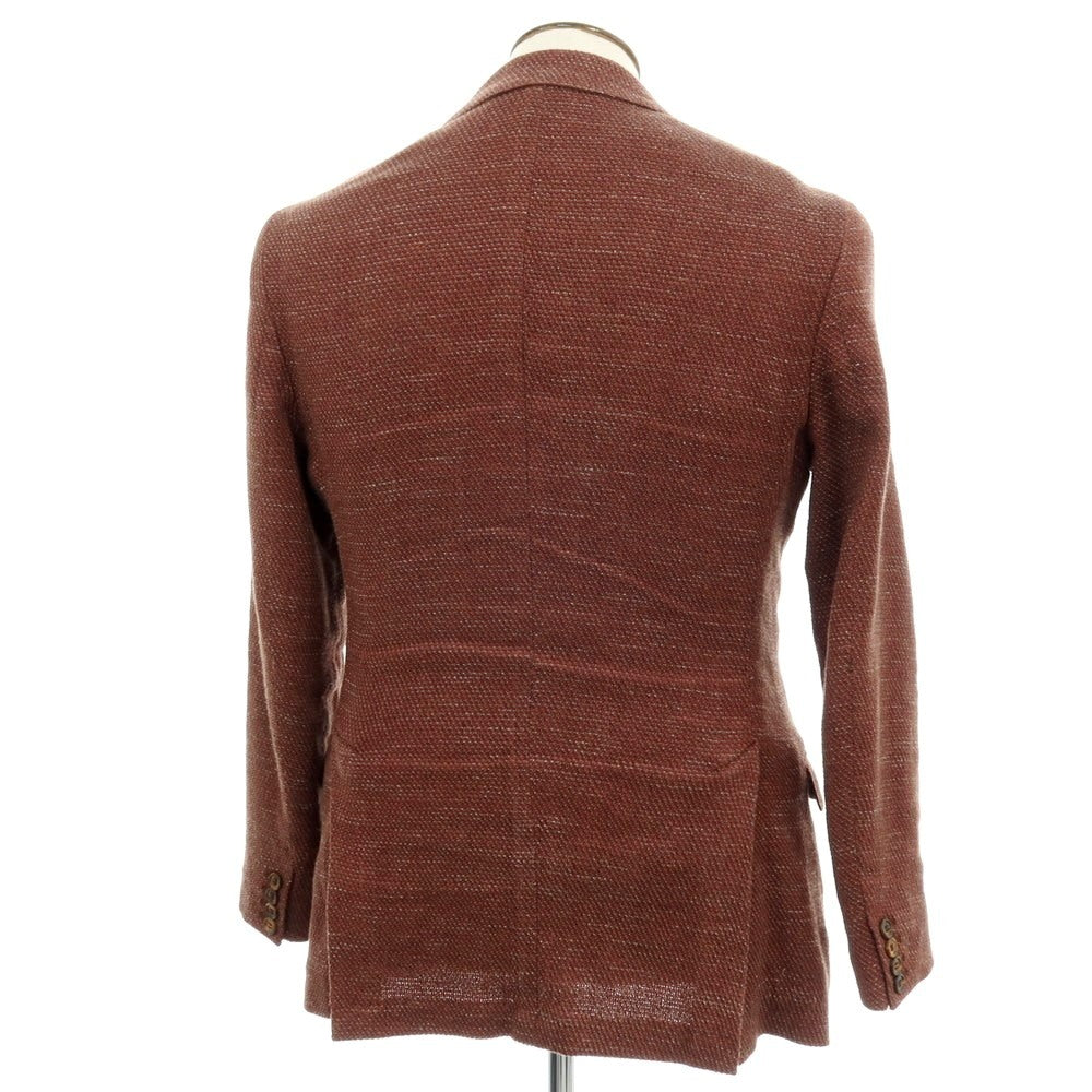 【中古】イレブンティ eleventy リネンコットンポリエステルビスコース 2B テーラードジャケット オレンジブラウン系【サイズ50】【 状態ランクC 】【 メンズ 】