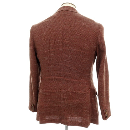 【中古】イレブンティ eleventy リネンコットンポリエステルビスコース 2B テーラードジャケット オレンジブラウン系【サイズ50】【 状態ランクC 】【 メンズ 】