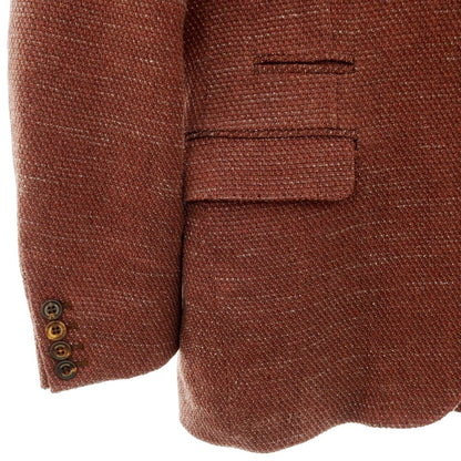 【中古】イレブンティ eleventy リネンコットンポリエステルビスコース 2B テーラードジャケット オレンジブラウン系【サイズ50】【 状態ランクC 】【 メンズ 】