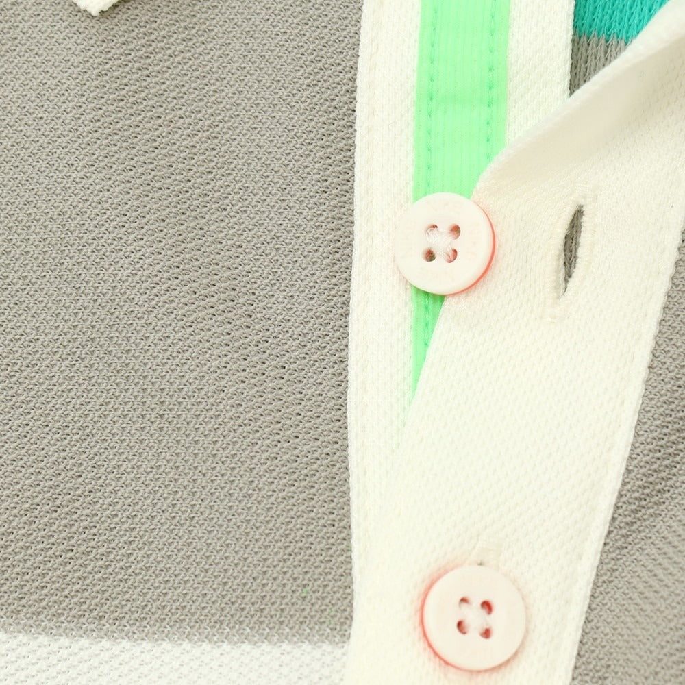 【中古】【未使用】ナイキ ゴルフ NIKE GOLF ドライフィット ポリエステル ボーダー 半袖ポロシャツ グレーxグリーン【サイズM】【 状態ランクS 】【 メンズ 】