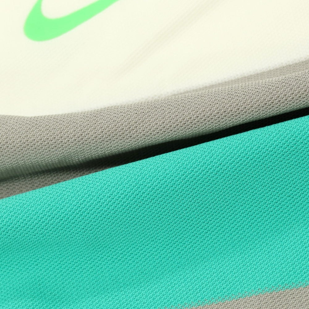 【中古】【未使用】ナイキ ゴルフ NIKE GOLF ドライフィット ポリエステル ボーダー 半袖ポロシャツ グレーxグリーン【サイズM】【 状態ランクS 】【 メンズ 】