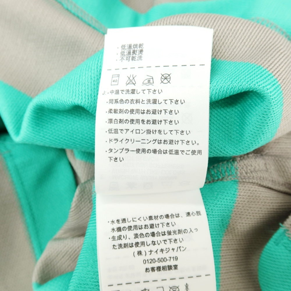 【中古】【未使用】ナイキ ゴルフ NIKE GOLF ドライフィット ポリエステル ボーダー 半袖ポロシャツ グレーxグリーン【サイズM】【 状態ランクS 】【 メンズ 】