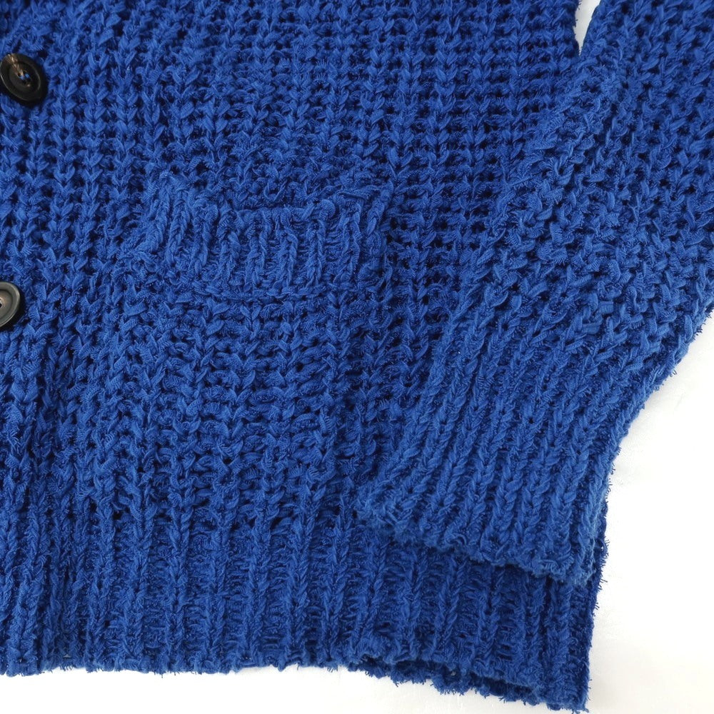 【中古】ロベルトコリーナ ROBERTO COLLINA コットンナイロン ショールカラー カーディガン ブルー【サイズ50】【 状態ランクB 】【 メンズ 】