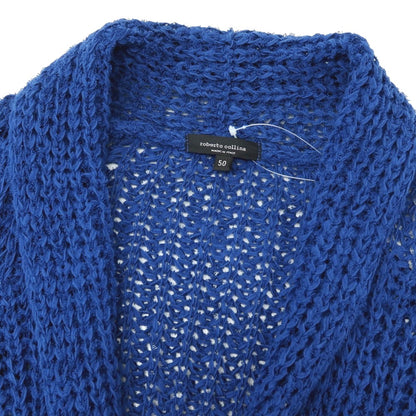 【中古】ロベルトコリーナ ROBERTO COLLINA コットンナイロン ショールカラー カーディガン ブルー【サイズ50】【 状態ランクB 】【 メンズ 】