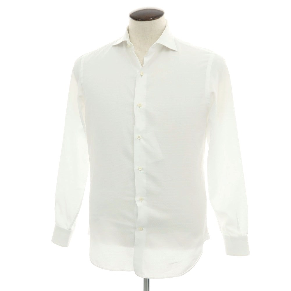 【中古】ギローバー GUY ROVER ジャカードコットン ワイドカラー ドレスシャツ ホワイト【 41 】【 状態ランクC 】【 メンズ 】