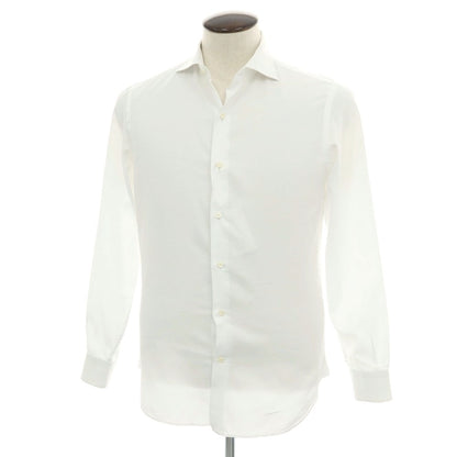 【中古】ギローバー GUY ROVER ジャカードコットン ワイドカラー ドレスシャツ ホワイト【 41 】【 状態ランクC 】【 メンズ 】