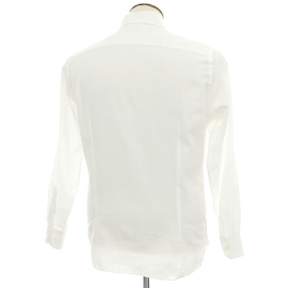 【中古】ギローバー GUY ROVER ジャカードコットン ワイドカラー ドレスシャツ ホワイト【 41 】【 状態ランクC 】【 メンズ 】