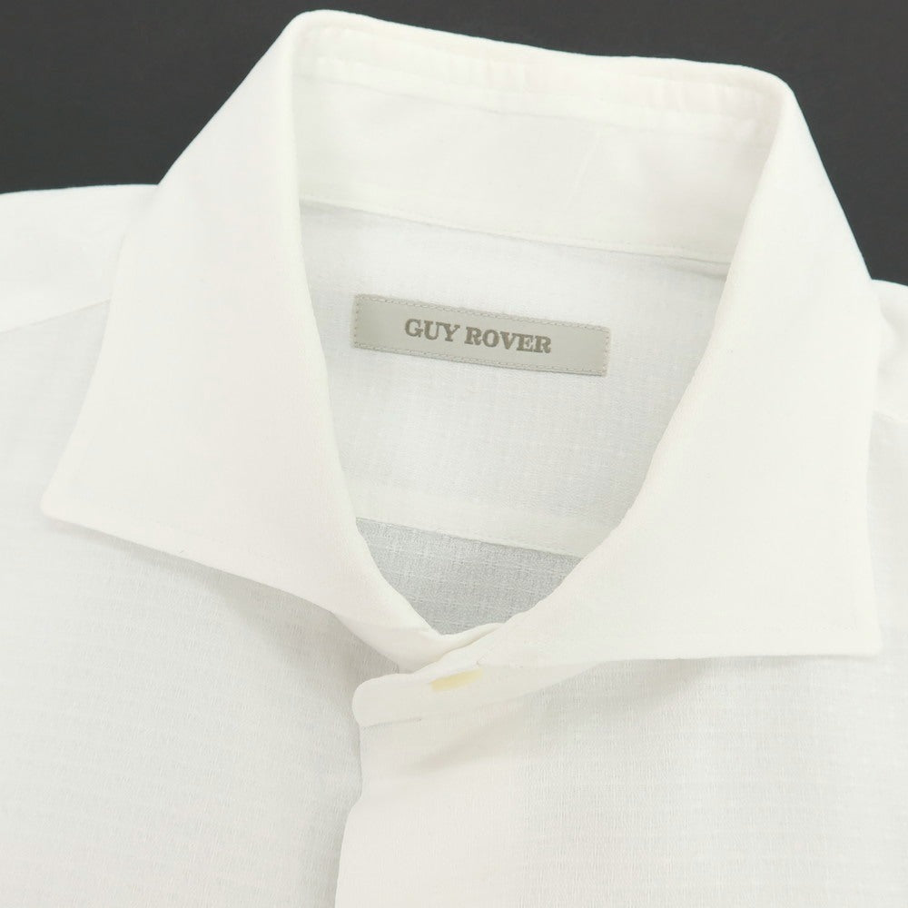 【中古】ギローバー GUY ROVER ジャカードコットン ワイドカラー ドレスシャツ ホワイト【 41 】【 状態ランクC 】【 メンズ 】