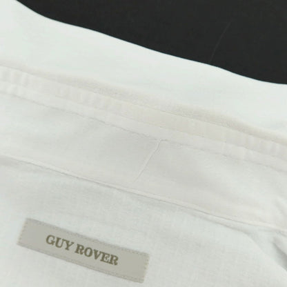 【中古】ギローバー GUY ROVER ジャカードコットン ワイドカラー ドレスシャツ ホワイト【 41 】【 状態ランクC 】【 メンズ 】
