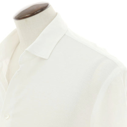 【中古】バルバ BARBA CULTO コットン セミワイドカラー カジュアルシャツ ホワイト【 42 】【 状態ランクB 】【 メンズ 】