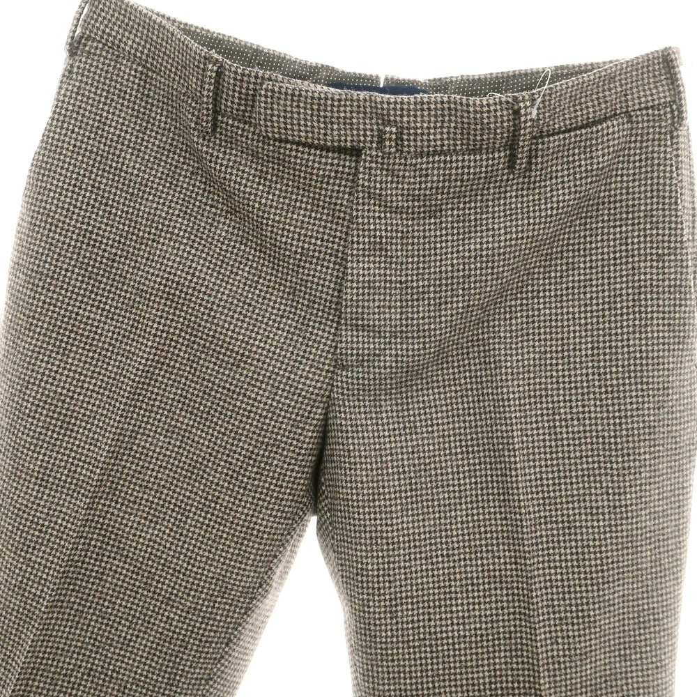 【中古】インコテックス INCOTEX ウール ハウンドトゥース カジュアルスラックスパンツ ブラウン【 50 】【 状態ランクB 】【 メンズ 】