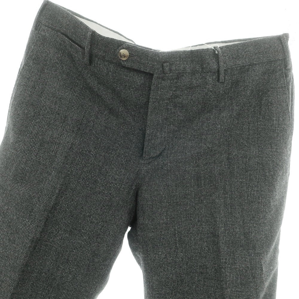 【中古】ピーティートリノ PT TORINO SUPER110‘S ウール グレンチェック ドレススラックスパンツ グレー【 50 】【 状態ランクC 】【 メンズ 】