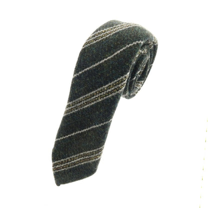 【中古】リングヂャケット RING JACKET ウール ストライプ柄ネクタイ グリーン【 状態ランクA 】【 メンズ 】