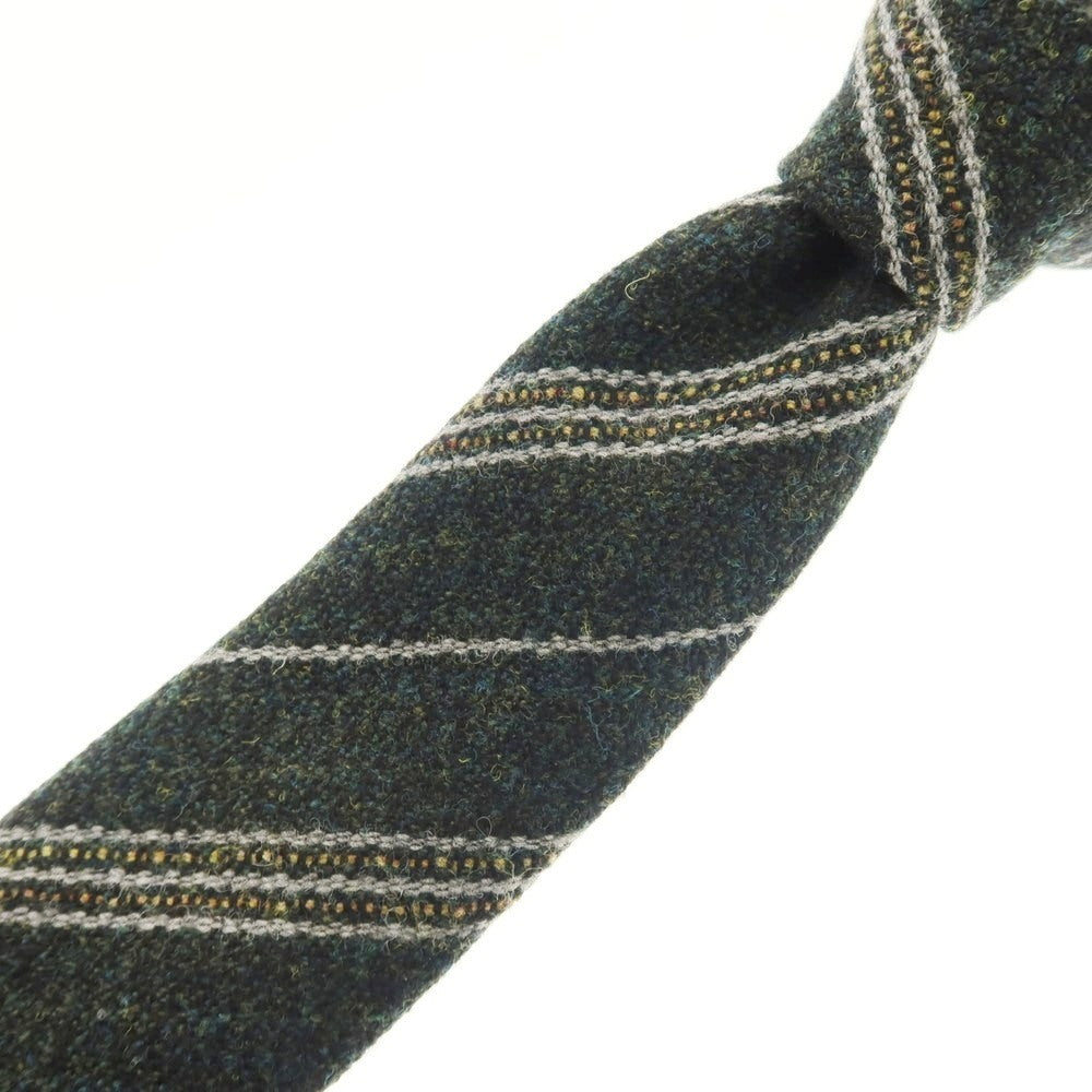 【中古】リングヂャケット RING JACKET ウール ストライプ柄ネクタイ グリーン【 状態ランクA 】【 メンズ 】